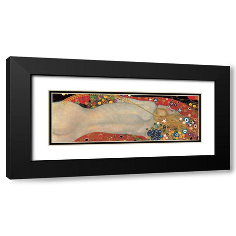 Sea Serpents I Black Modern Wood Framed Art Print with Double Matting by Klimt, Gustav