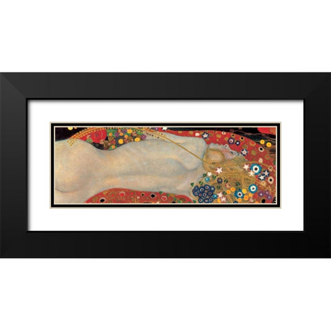 Sea Serpents I Black Modern Wood Framed Art Print with Double Matting by Klimt, Gustav