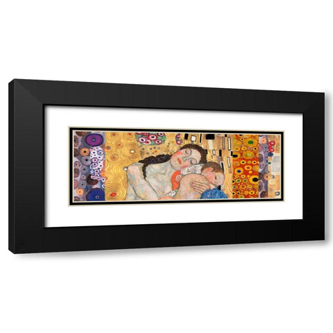 Deco Panel-Death and Life Black Modern Wood Framed Art Print with Double Matting by Klimt, Gustav