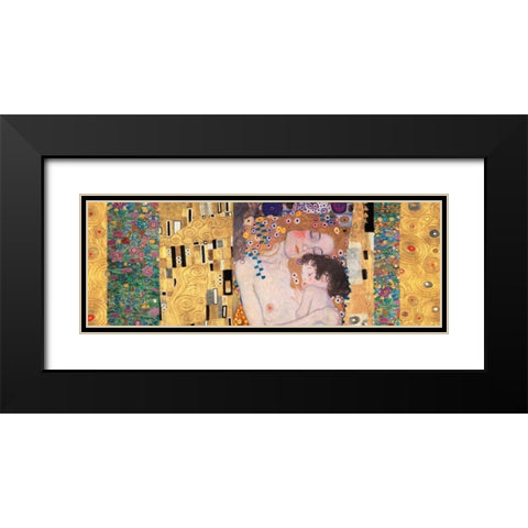 Deco Panel-The Three Ages of Woman Black Modern Wood Framed Art Print with Double Matting by Klimt, Gustav