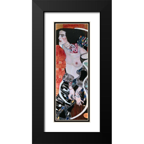 Salome Black Modern Wood Framed Art Print with Double Matting by Klimt, Gustav