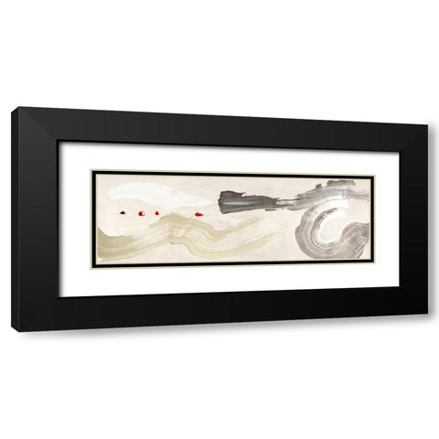 Vibrating Waves Black Modern Wood Framed Art Print with Double Matting by Ikeda, Haru