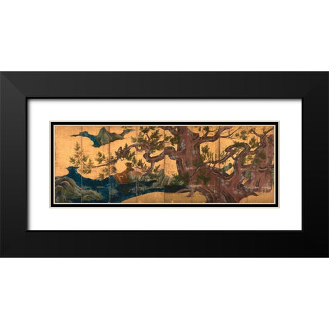 Tree in the Clouds Black Modern Wood Framed Art Print with Double Matting by Eitoku, Kano