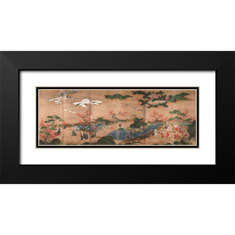 Maple Viewers Black Modern Wood Framed Art Print with Double Matting by Hideyori, Kano