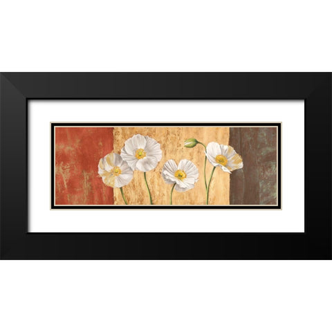 Poppies on Smooth Background Black Modern Wood Framed Art Print with Double Matting by Jenny, Thomlinson