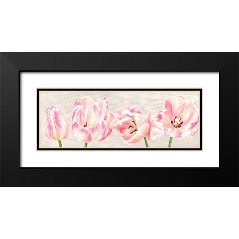 Classic Tulips Black Modern Wood Framed Art Print with Double Matting by Jenny, Thomlinson