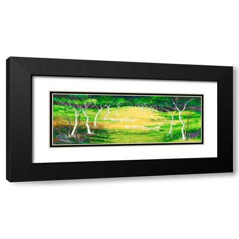 Foresta verde Black Modern Wood Framed Art Print with Double Matting by Lucas