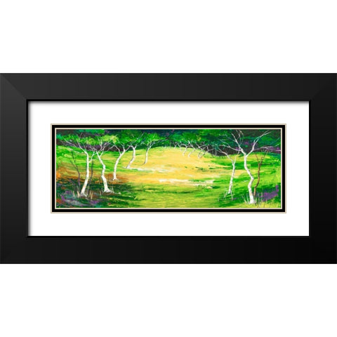 Foresta verde Black Modern Wood Framed Art Print with Double Matting by Lucas