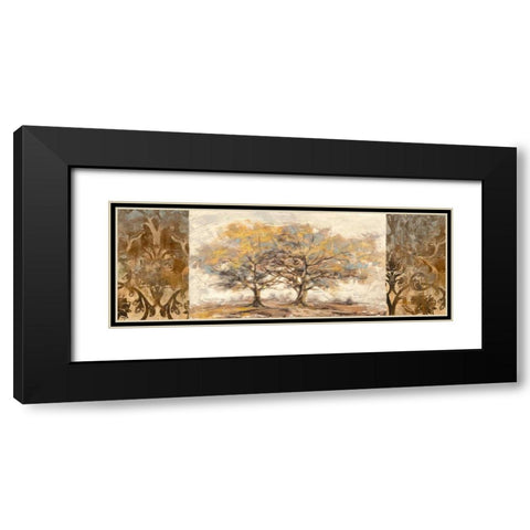 Golden trees Black Modern Wood Framed Art Print with Double Matting by Lucas