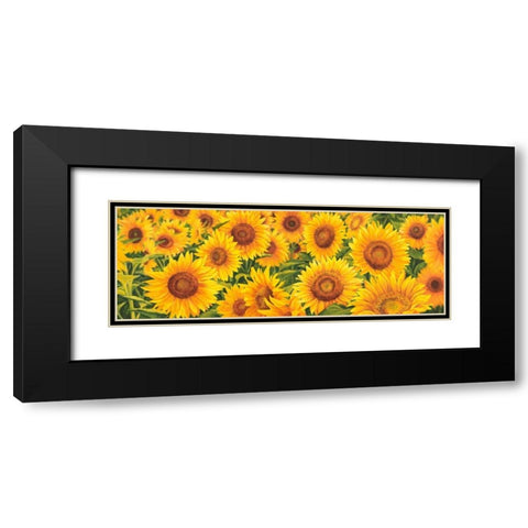 Field of Sunflowers Black Modern Wood Framed Art Print with Double Matting by Villa, Luca