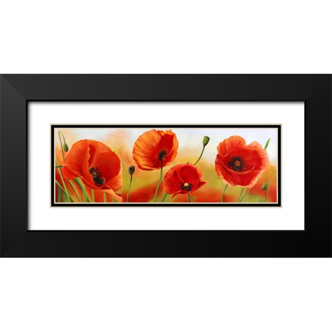 Poppies in the wind Black Modern Wood Framed Art Print with Double Matting by Villa, Luca