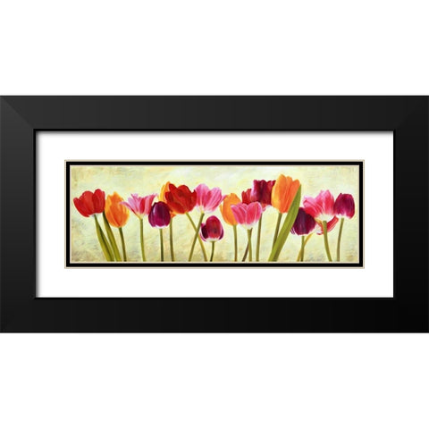 Tulip parade Black Modern Wood Framed Art Print with Double Matting by Villa, Luca