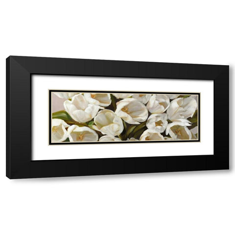 Tulipani bianchi Black Modern Wood Framed Art Print with Double Matting by Sanna, Leonardo