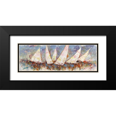 Regata al mattino Black Modern Wood Framed Art Print with Double Matting by Florio, Luigi