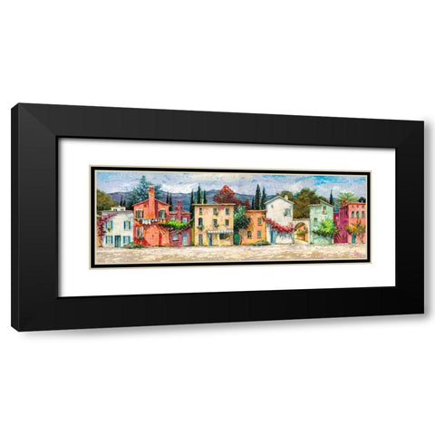 Paese italiano Black Modern Wood Framed Art Print with Double Matting by Luigi, Florio