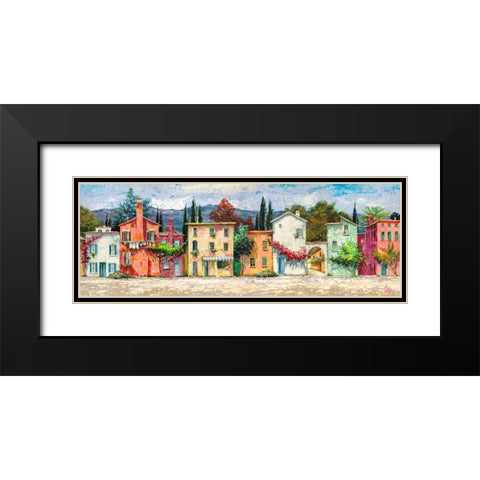 Paese italiano Black Modern Wood Framed Art Print with Double Matting by Luigi, Florio