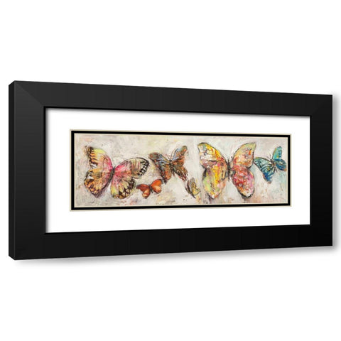 Farfalle in volo Black Modern Wood Framed Art Print with Double Matting by Florio, Luigi
