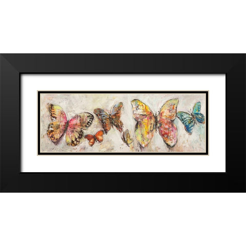 Farfalle in volo Black Modern Wood Framed Art Print with Double Matting by Florio, Luigi