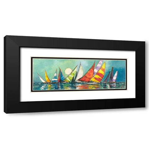 Regata al chiar di Luna I Black Modern Wood Framed Art Print with Double Matting by Florio, Luigi