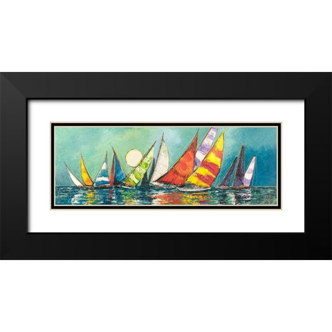 Regata al chiar di Luna I Black Modern Wood Framed Art Print with Double Matting by Florio, Luigi