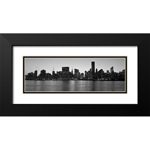 Midtown Manhattan skyline, NYC Black Modern Wood Framed Art Print with Double Matting by Setboun, Michel