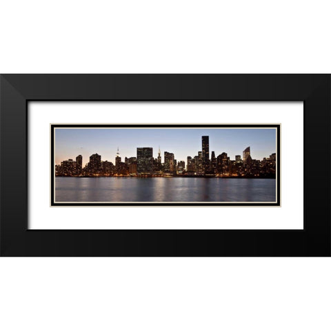 Midtown Manhattan skyline, NYC Black Modern Wood Framed Art Print with Double Matting by Setboun, Michel