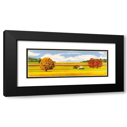 Pianure serene Black Modern Wood Framed Art Print with Double Matting by Angelo, Masera