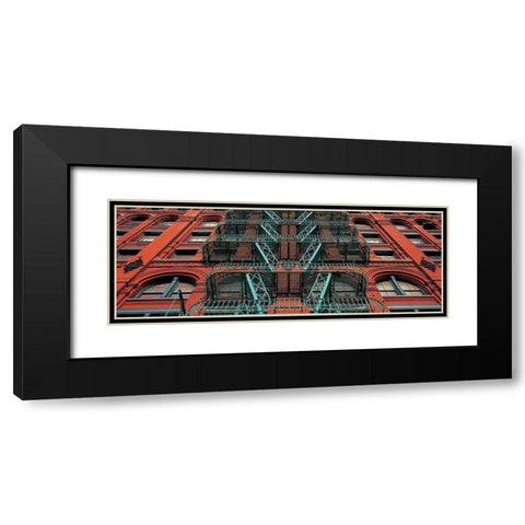 The Puck Building Facade Soho NYC Black Modern Wood Framed Art Print with Double Matting by Berenholtz, Richard