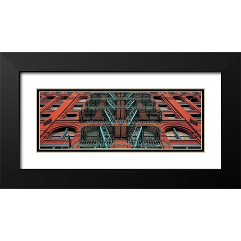 The Puck Building Facade Soho NYC Black Modern Wood Framed Art Print with Double Matting by Berenholtz, Richard