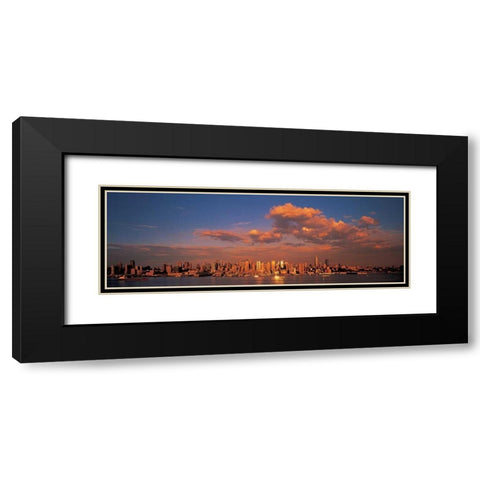 Midtown Manhattan Skyline NYC Black Modern Wood Framed Art Print with Double Matting by Berenholtz, Richard