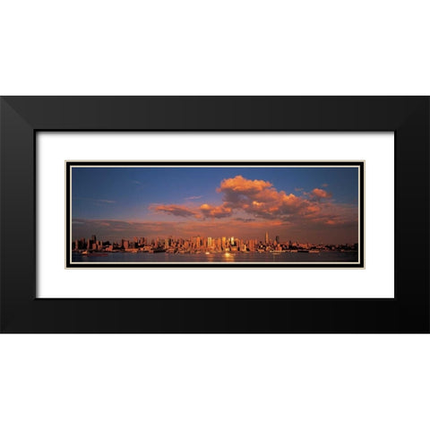 Midtown Manhattan Skyline NYC Black Modern Wood Framed Art Print with Double Matting by Berenholtz, Richard