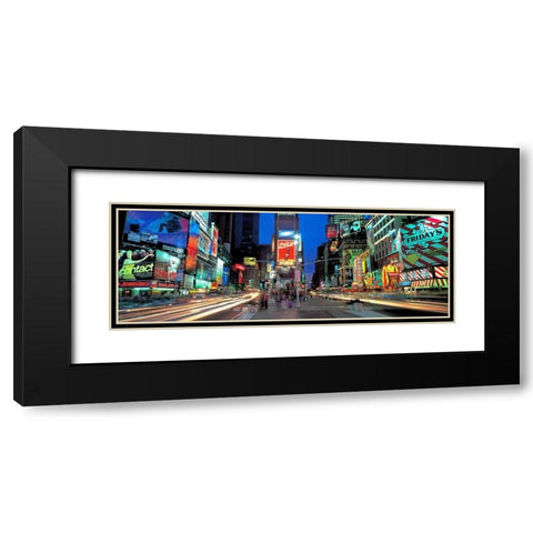 Times Square facing North NYC Black Modern Wood Framed Art Print with Double Matting by Berenholtz, Richard