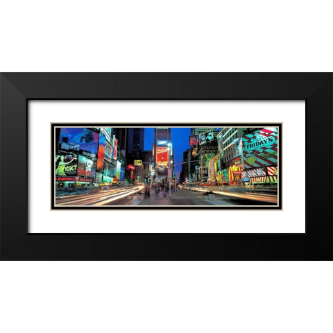 Times Square facing North NYC Black Modern Wood Framed Art Print with Double Matting by Berenholtz, Richard