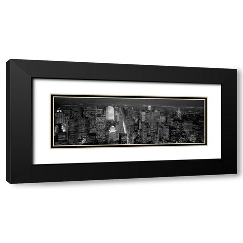 Midtown Manhattan at Night Black Modern Wood Framed Art Print with Double Matting by Berenholtz, Richard