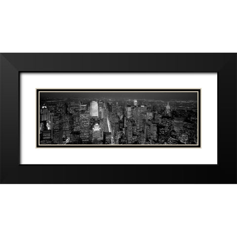 Midtown Manhattan at Night Black Modern Wood Framed Art Print with Double Matting by Berenholtz, Richard
