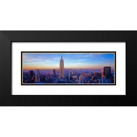 Midtown Manhattan Black Modern Wood Framed Art Print with Double Matting by Berenholtz, Richard