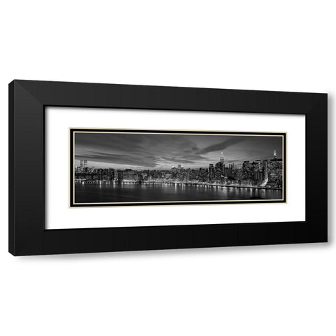 Manhattan Dusk Black Modern Wood Framed Art Print with Double Matting by Berenholtz, Richard