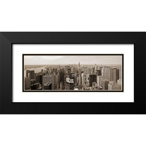 Manhattan Looking South Black Modern Wood Framed Art Print with Double Matting by Berenholtz, Richard