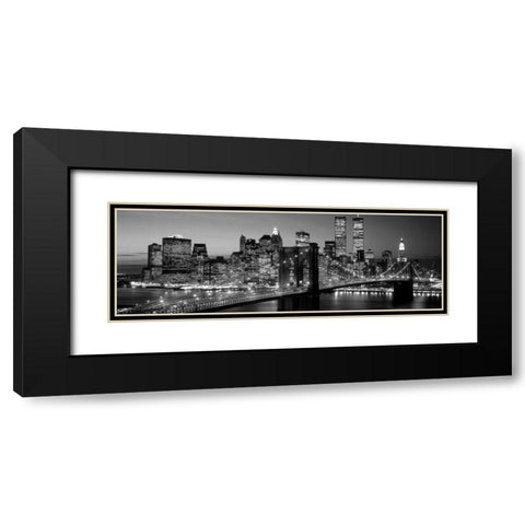 Brooklyn Bridge to Manhattan Black Modern Wood Framed Art Print with Double Matting by Berenholtz, Richard