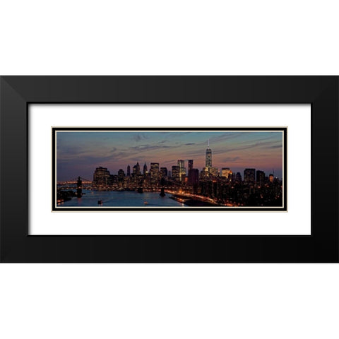 Lower Manhattan at dusk Black Modern Wood Framed Art Print with Double Matting by Berenholtz, Richard