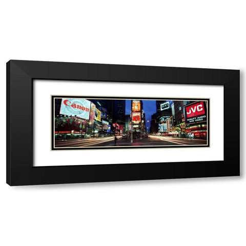 Times Square New York City Black Modern Wood Framed Art Print with Double Matting by Berenholtz, Richard