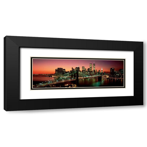 Brooklyn Bridge NYC Black Modern Wood Framed Art Print with Double Matting by Berenholtz, Richard