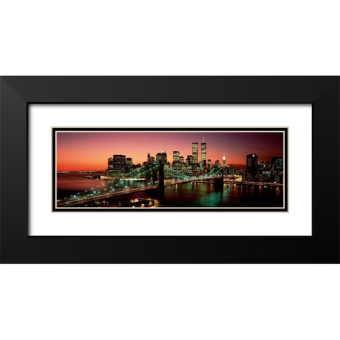 Brooklyn Bridge NYC Black Modern Wood Framed Art Print with Double Matting by Berenholtz, Richard
