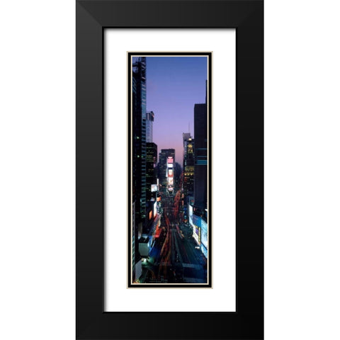 Times Square at night Black Modern Wood Framed Art Print with Double Matting by Berenholtz, Richard