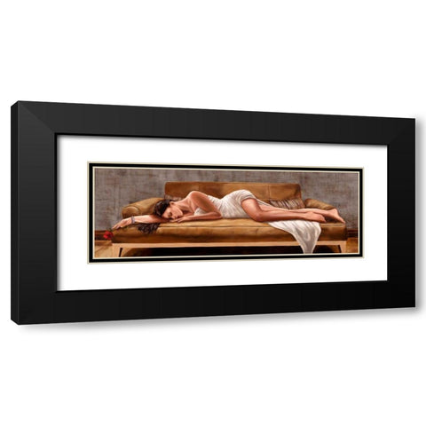 Riposo Black Modern Wood Framed Art Print with Double Matting by Jannace, Sergio
