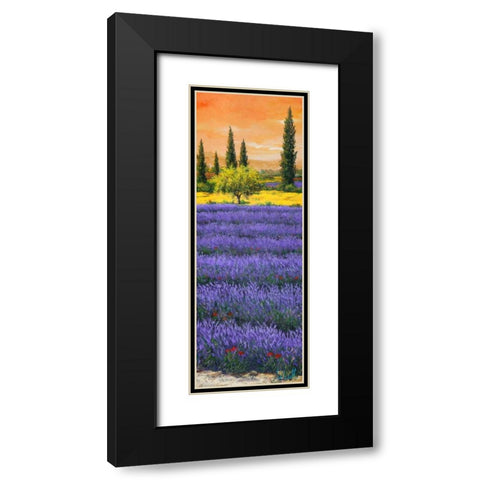Pomeriggio tra la lavanda Black Modern Wood Framed Art Print with Double Matting by Marzari, Tebo