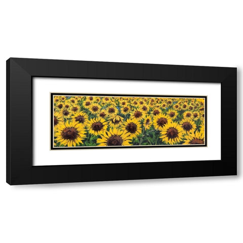 Girasoli Black Modern Wood Framed Art Print with Double Matting by Marzari, Tebo