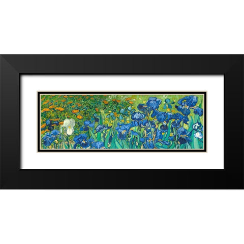 Irises (detail) Black Modern Wood Framed Art Print with Double Matting by van Gogh, Vincent