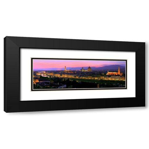 Florence at night Black Modern Wood Framed Art Print with Double Matting by Ratsenskiy, Vadim