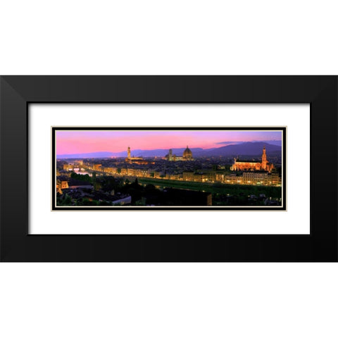 Florence at night Black Modern Wood Framed Art Print with Double Matting by Ratsenskiy, Vadim
